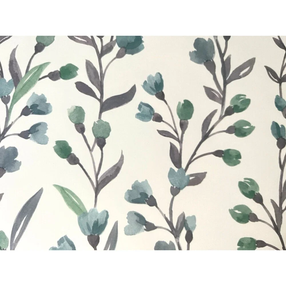 Flower Placemats Vinyl Wipe Clean Green Blue Made in the USA Set of 4